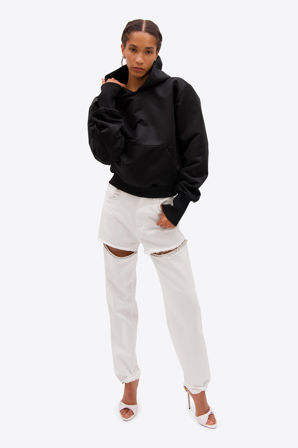 Crystal Fray Slit Jean