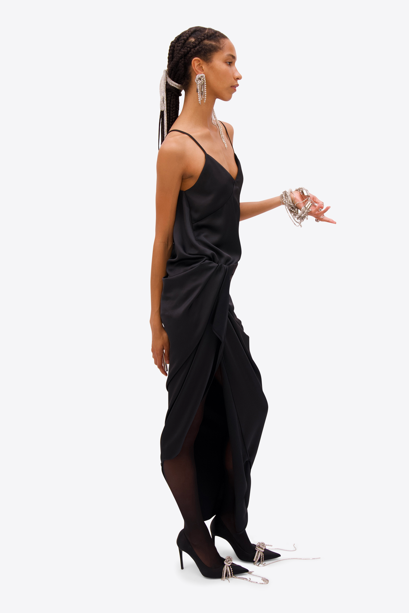 Tuxedo Slip Dress