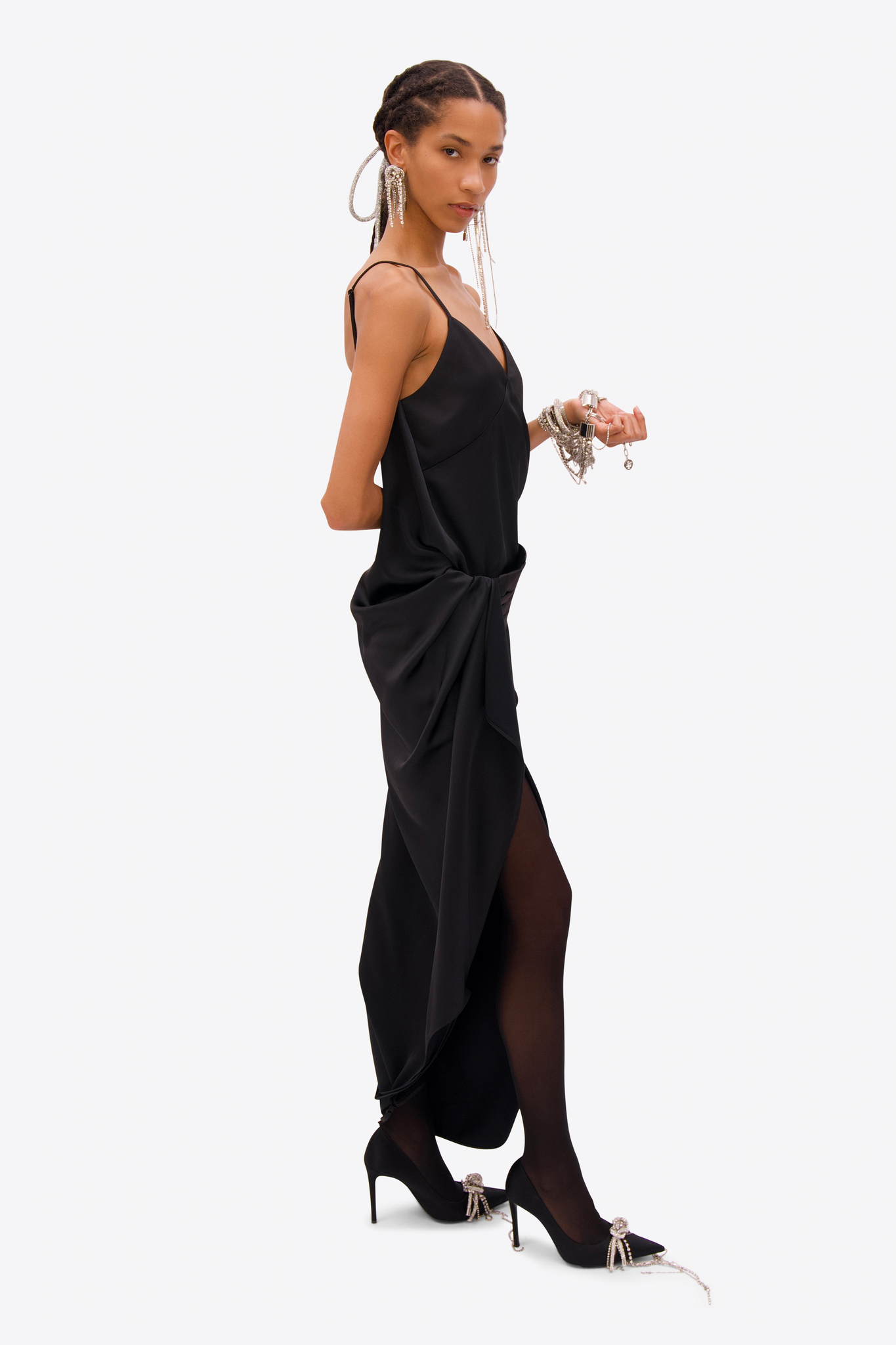 Tuxedo Slip Dress
