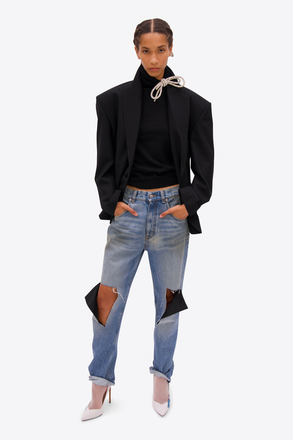 Crystal Knot Turtleneck Sweater