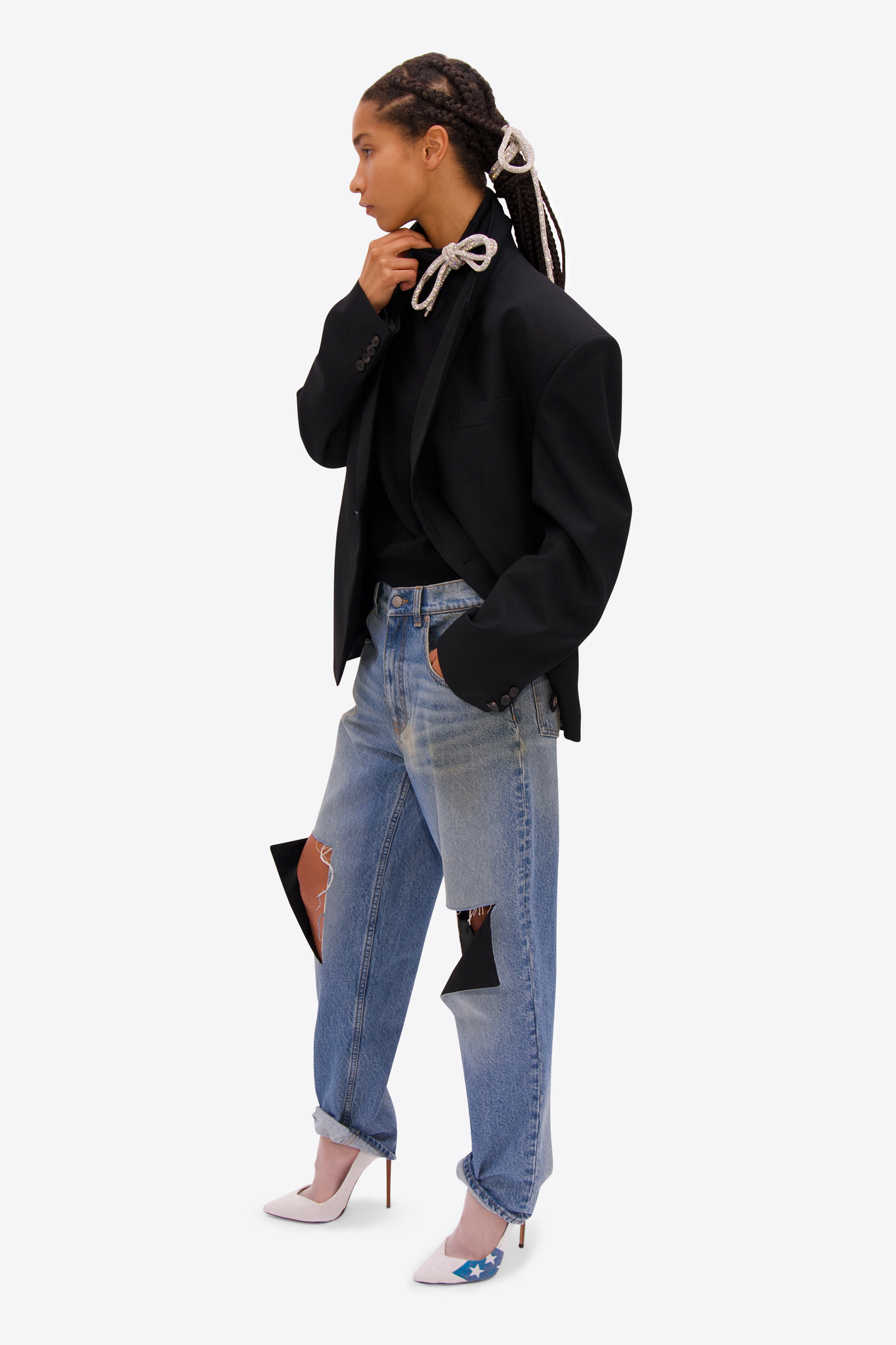 Crystal Knot Turtleneck Sweater