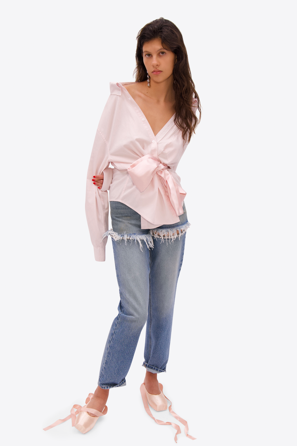 Satin Knot Oxford Shirt