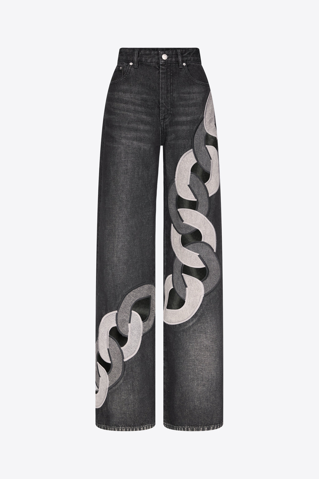 Chain Cutout Wide Leg Jean