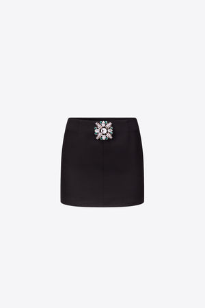 Crystal Brooch Mini Skirt