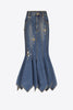 Crystal Button Studded Handkerchief Skirt