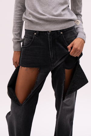Hotfix Thigh Slash Jean