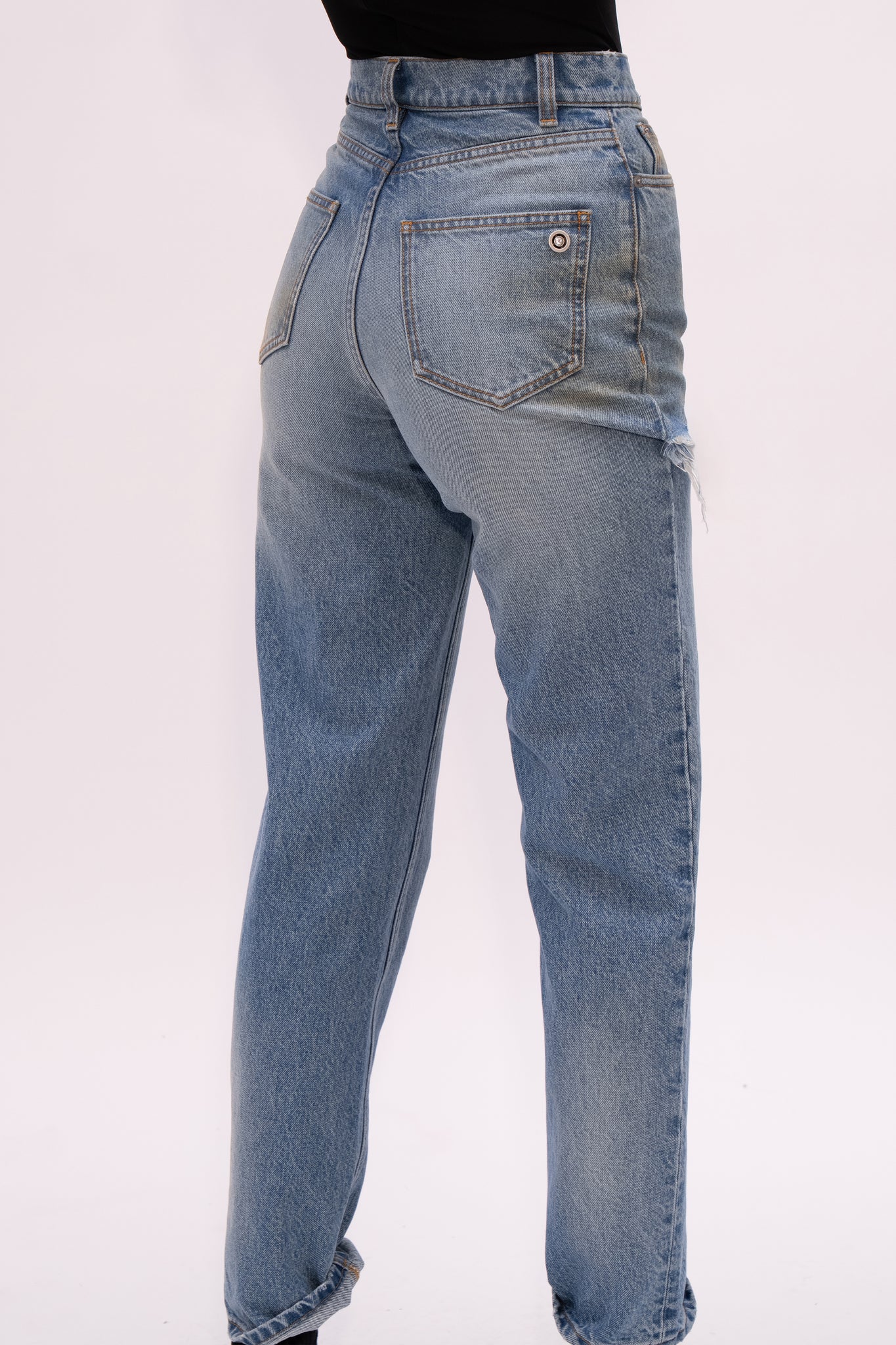 Crystal Fray Slit Jean