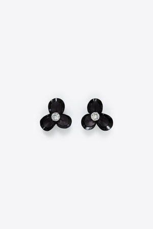 Leather Flower Stud Earrings