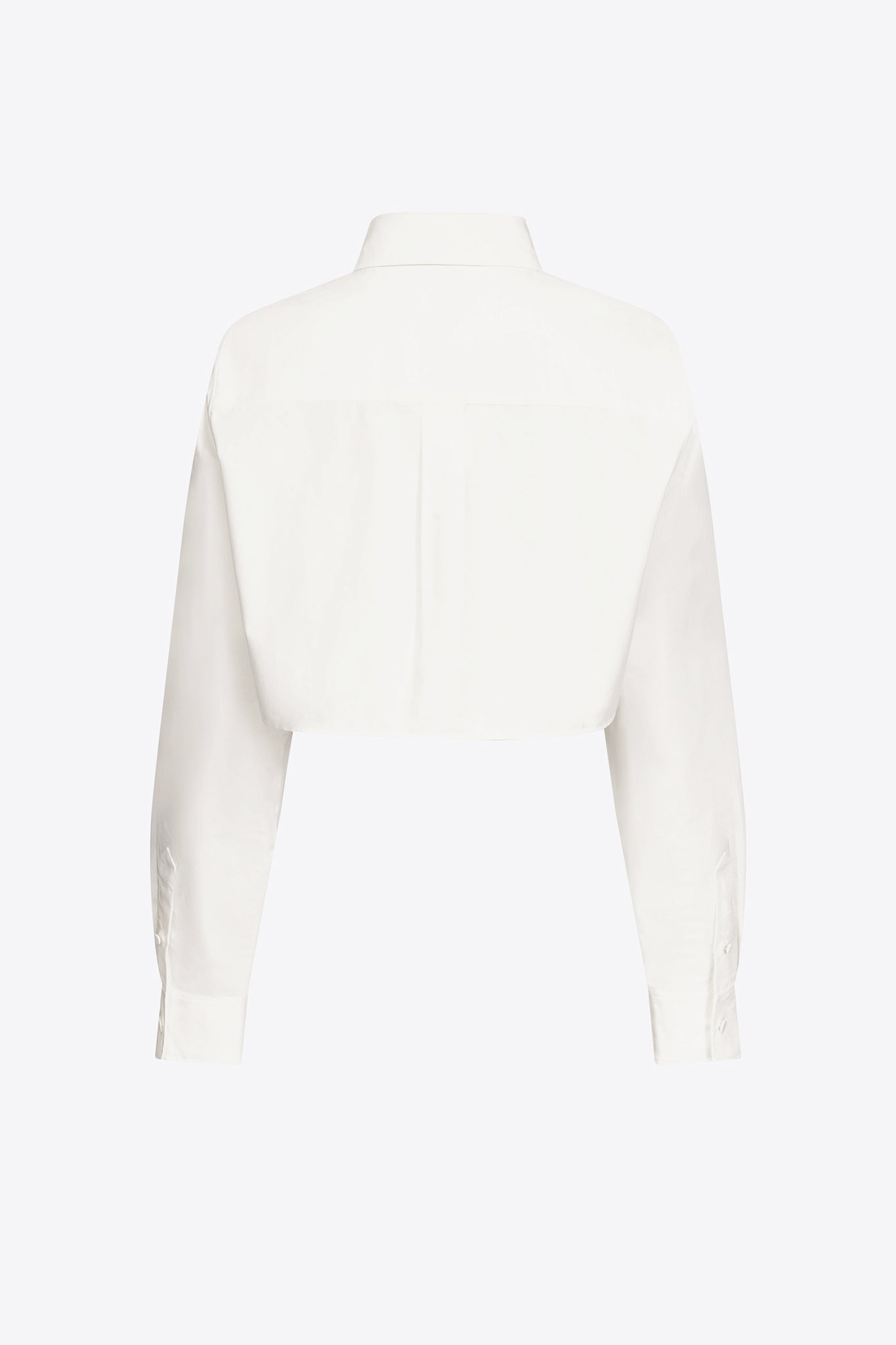 Crystal Rosette Poplin Cropped Shirt