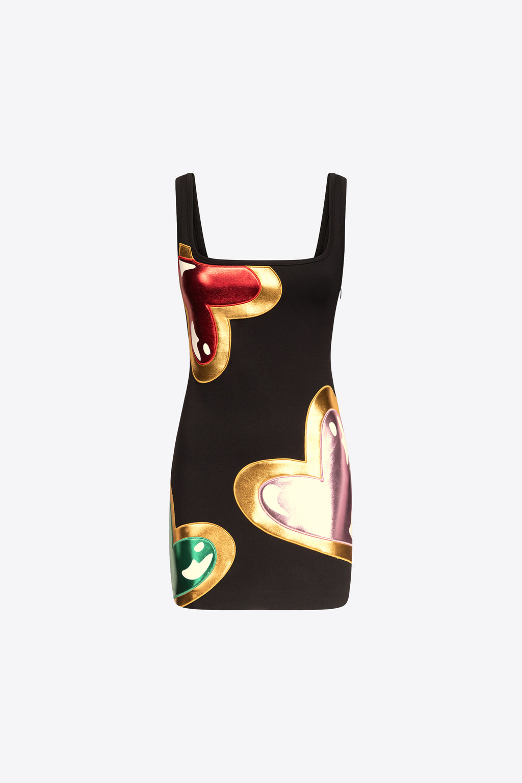 Colorblock Heart Gem Tank Dress