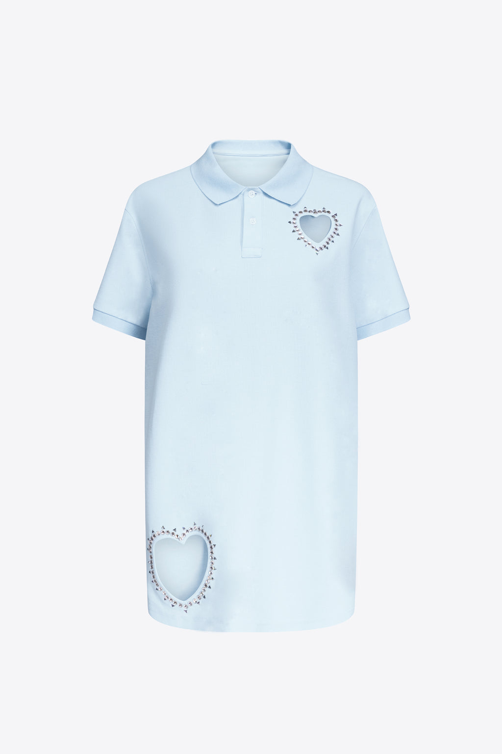 Crystal Heart Cutout Polo Dress