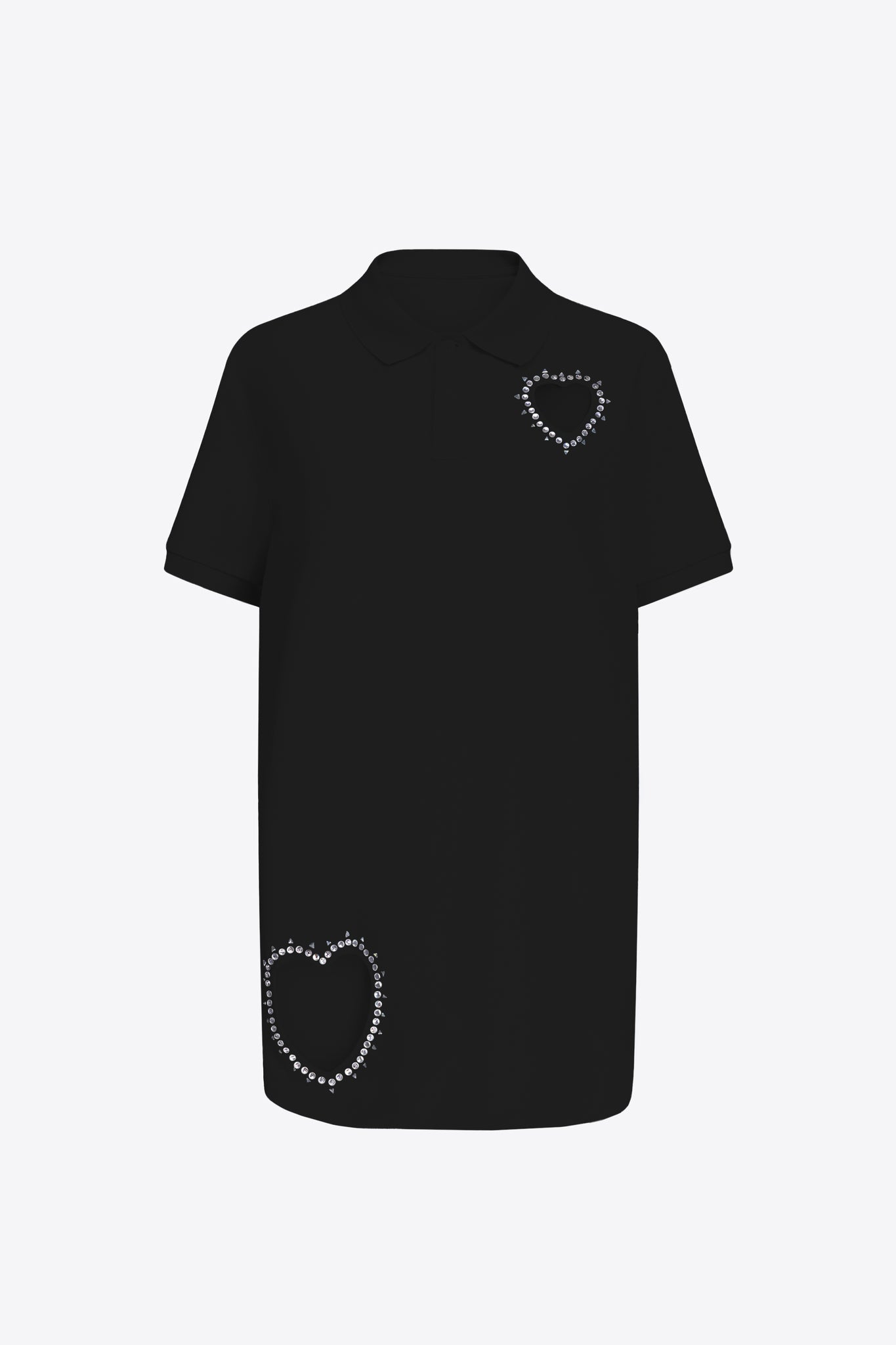 Crystal Heart Cutout Polo Dress