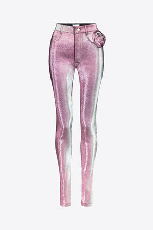 Stretch Lame Rosette Legging