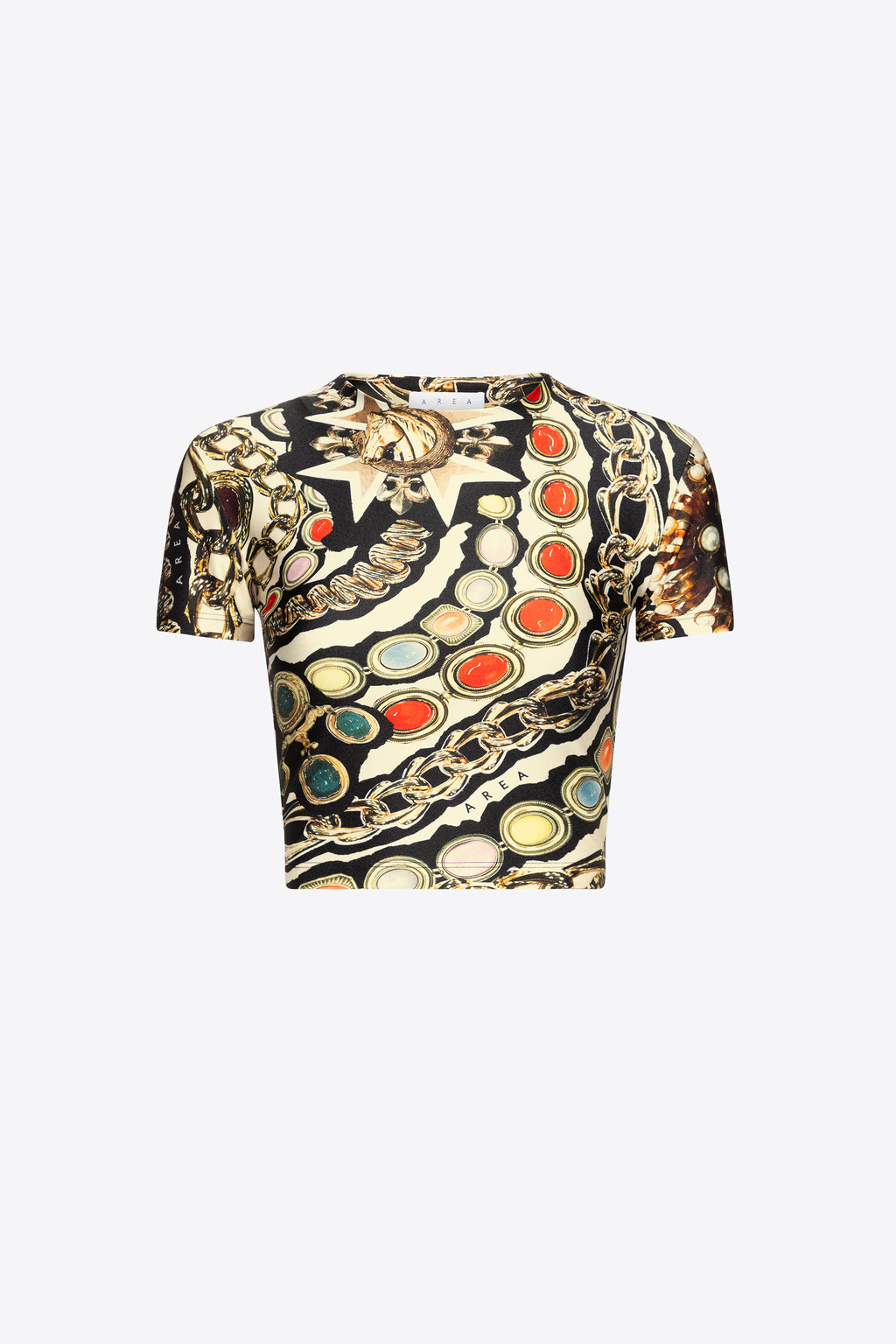 Gemstone Chain Printed Cropped T-Shirt