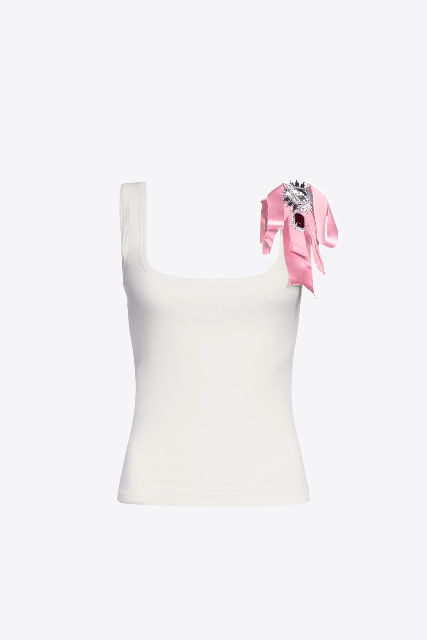 Crystal Embellished Bow Tank Top