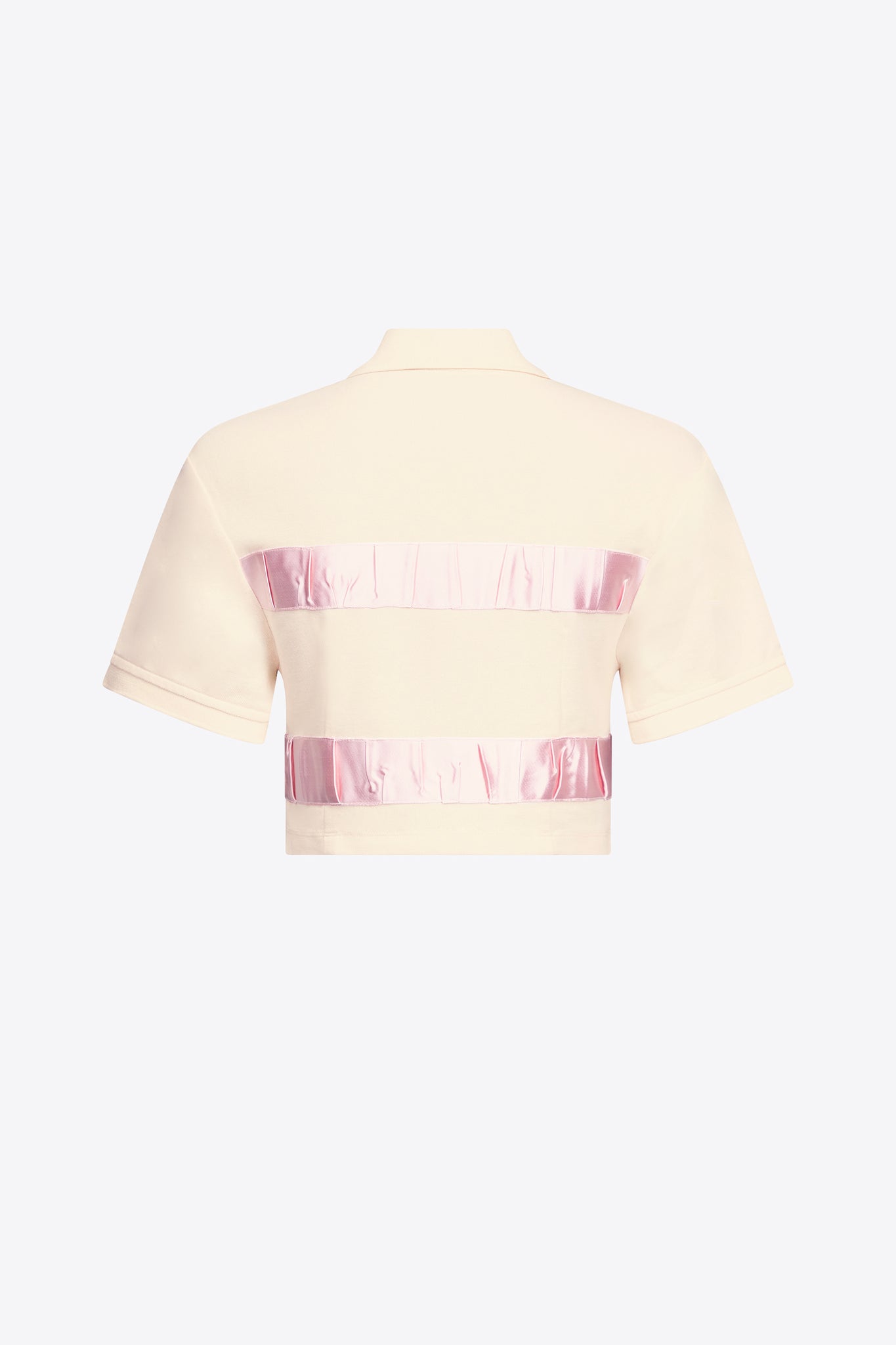 Crystal Embellished Bow Cropped Polo