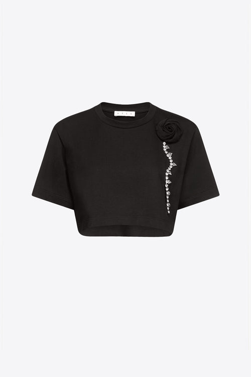 Crystal Rosette Cropped T-Shirt – AREA