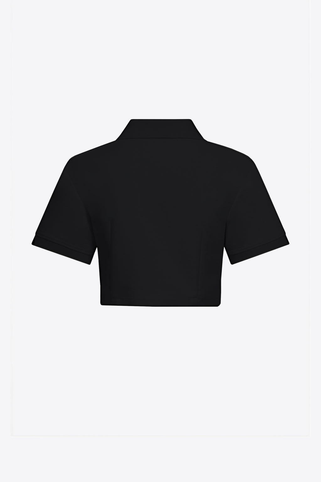 Crystal Heart Cutout Cropped Polo