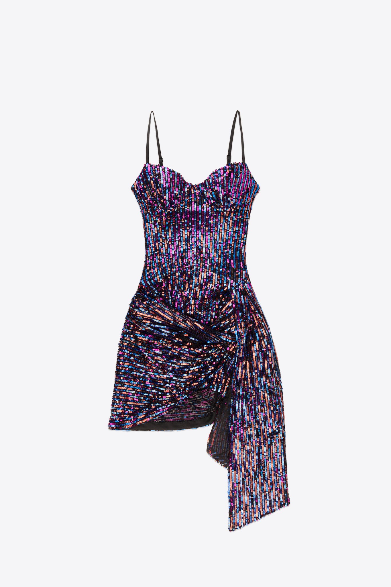 sequin pattern mini dress Wrapped Sequin Mini Dress – AREA