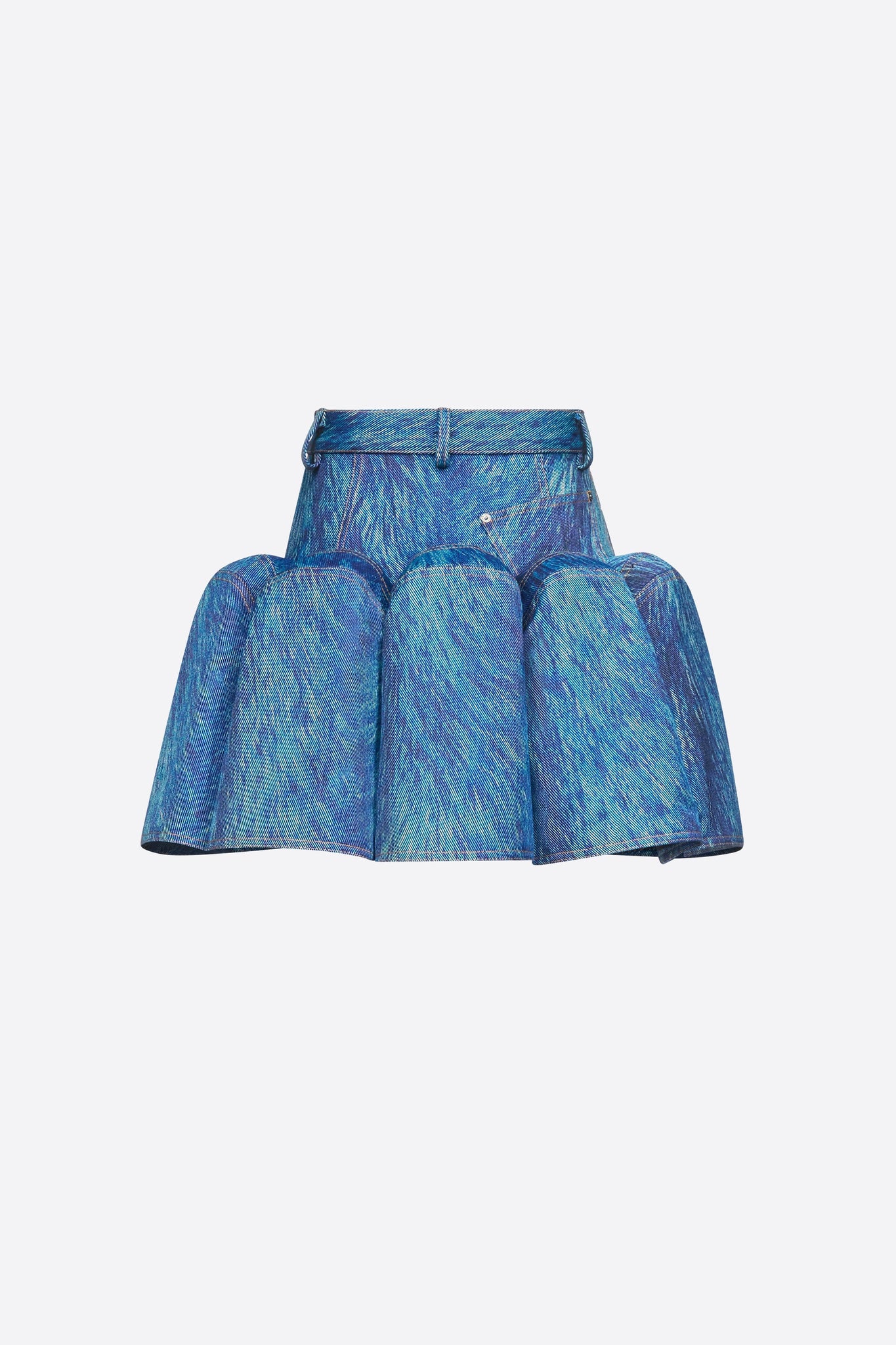 Fur Printed Godet Mini Skirt